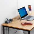 USB充電ポート付き便利タップ(クランプ固定式)ブラック色 写真2
