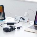 USB充電ポート付き便利タップ(クランプ固定式)ホワイト色 写真2