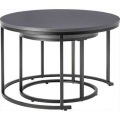 ラウンド ネストテーブル ダークグレー 写真2