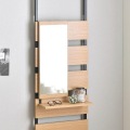 WALF(ウォルフ)オプションミラー 木目調ウォールシェルフ専用 追加パーツ 壁面収納 ミラー 鏡 オプションミラー 姿見 突っ張りラック 幅24cm  WA6024MR-NA 写真2