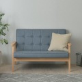 ROCOLOR(ロコラ)ソファ(2人掛け) ソファー 二人掛けソファー木肘 一人暮らし 2P 合皮 レザー コンパクト おしゃれ 北歐 ブルー 幅113cm ROCOLOR-2P-BL 写真2