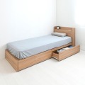 EMICA(エミカ) 収納付きベッド(引出し2杯/ロータイプ)  ベッド 収納 収納ベッド 収納付きベッド セミシングル コンパクトベッド 引出し 北歐 EMICA80SS-DNA 写真2