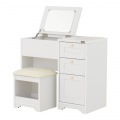 フォーフル ANRI(アンリ) ドレッサー80cm幅 ホワイト AN70-80D-WH ドレッサー デスク 兼用 ドレッサーデスク コンパクト メイク 椅子付き 可愛い おしゃれ 写真2