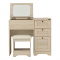 ドレッサーデスク おしゃれ コンセント ANRI アンリ ドレッサー 白 収納 ドレッサーチェア 化粧台 コンパクト 鏡台 スツール コスメ収納 可愛い 北歐 AN70-80D 写真2