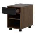 HELM(ヘルム) サイドチェスト(オープンタイプ) デスクチェスト ラック 完成品 キャスター付 3段  幅40m モダン シンプル ブラウン HMK50-35SR-BR 写真2