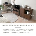 レンジラック キャビネット 幅75.1cm 高さ72.1cm ウォルナット系 木製 キッチン 収納 引き出し付き コード穴付き 空気孔付き ブラウン QUNOA/QU75-75LC 写真2