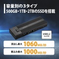 プリンストン USB3.2 Gen2対応4in1カードリーダー機能付ポータブル 1TB PRD-PS1000U 写真2