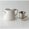 フォーライフ(FOR LIFE) ティーポット 陶器 白 530ml 3杯用 茶こし付き 食洗機対応 蓋が落ちない 片手で注げる ホワイト スタンプティーポット 309Wht 写真3