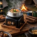 釜飯セット お釜かまどセット(大)M10-230 黒 約1合 内面フッ素三層コーティング 釜 釜飯の釜 お釜 かまど 写真3