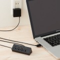 USBHUB2.0/機能主義/個別スイッチ付/セルフパワー/4ポート/100cm/ブラック 写真3