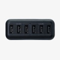 スマートフォン・タブレット用AC充電器/USB-A6ポート(おまかせ充電)/電源ケーブル1.5m/ブラック 写真3