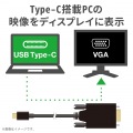 変換ケーブル/Type-C-VGA/2.0m/ブラック 写真3