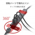 電源タップ 雷サージ ほこりシャッター 回転パーツ付き 固定 / 吊下 可能 倒れにくい 2ピン / 3ピン 対応 6個口 1m 黒 写真3