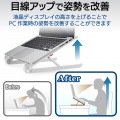 ノートパソコン スタンド 折りたたみ コンパクト 2段階 角度調整可能 ?15.6インチまで対応 滑り止め付き 姿勢 改善 アルミ合金 ホワイト 写真3