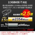 有線LAN アダプタ USB 3.1 ギガビット 2.5Gbps対応 タイプC アダプタ付 ブラック オンラインゲーム 動画視聴 写真3