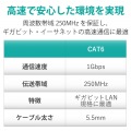 LANケーブル CAT6 50m ツメ折れ防止 ギガビット対応 高速通信 ヨリ線 スタンダード ブルー 写真3