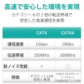 LANケーブル/CAT6A対応/EU RoHS指令準拠/ツメ折れ防止カバー/簡易パッケージ仕様/100m/単線/ブルー 写真3