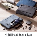 Surface Laptop Go2 / Go 12.4インチ 2022年 / 2020年 用 パソコンケース ハンドル付き ファスナー付きポケット 起毛素材 カジュアルタイプ PCケース ネイビー 写真3