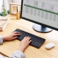 キーボード ワイヤレス 静音 抗菌 ブラック 写真3