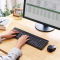 キーボード ワイヤレス マウス付き 静音 抗菌 ブラック 写真3