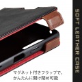 Xperia 10 III ケース カバー 手帳 フラップ レザー ステッチ マグネット ブラック 写真3
