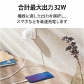 USB Type-C 充電器 PD対応 合計出力32W タイプA ×1 Type C ケーブル 一体型 1.5m ACアダプター コンセント ホワイトフェイス 写真3