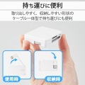 カードリーダー USB2.0 ケーブル収納タイプ 【SD SDHC SDXC microSD microSDHC microSDXC MMC RS-MMC 等対応】 Windows11 Mac ホワイト 写真3