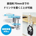 ヘッドホンスタンド ホルダー クランプ式 ドリンクホルダー付 デスク下 収納 シルバー 写真3