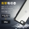 iPhone SE 第3世代/SE 第2世代/8/7 用 ケース カバー ハイブリッド ZEROSHOCK 衝撃吸収フィルム付属 フレームカラー 背面クリア ワイヤレス充電可 ブラック 写真3
