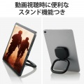 タブレット用 リング 背面貼付けタイプ 360度回転 落下防止 スタンド機能付き ブラック 写真3