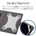 タブレットケース カバー 汎用 8.5?11.5インチ ソフトレザー 手帳型 フラップ マグネット フリーアングル ハンドベルト 薄型 軽量 ブラック 写真3