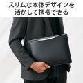 MacBook Pro / Air 13インチ 13.6インチ ( M2 2022 M1 2020 2019 2018 ) 用 パソコン ケース カバー スリーブタイプ ソフトレザー 内側起毛素材 スリム ブラック 写真3