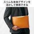 MacBook Pro / Air 13インチ 13.6インチ ( M2 2022 M1 2020 2019 2018 ) 用 パソコン ケース カバー スリーブタイプ ソフトレザー 内側起毛素材 スリム キャメル 写真3