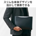 MacBook Pro 14インチ ( M1 2021 ) 用 パソコン ケース カバー スリーブタイプ ソフトレザー 内側起毛素材 スリム PCケース ブラック 写真3