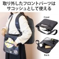 リュック バックパック 痛バッグ Lサイズ 大容量 ビジネス 推し活 2Way使用 撥水加工 ショルダーバッグ付 レインカバー付属 ブラック 写真3