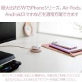 ケーブル一体型 Qi規格対応ワイヤレス充電器(5W・卓上・1m) 写真3