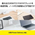 USB Power Delivery 30W AC充電器(C-Cケーブル付属/2.5m) 写真3