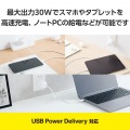 USB Power Delivery 30W AC充電器(Cケーブル一体型/1.5m) 写真3