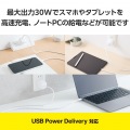 USB Power Delivery 30W AC充電器(Cケーブル一体型/2.5m) 写真3