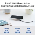 Qi規格(EPP)対応ワイヤレス充電器(12/10/7.5/5W・卓上) 写真3