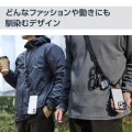 スマホショルダーストラップ/ストラップホールシート/フラット型/カラビナ/ディープブラック 写真3