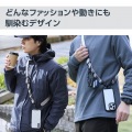 スマホショルダーストラップ/ストラップホールシート/フラット型/カラビナ/アッシュグレー 写真3