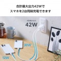 USB Power Delivery 45W AC充電器(C×1+A×1) 写真3