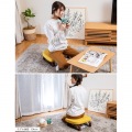 正座椅子 天然木 高さ17cm あぐら 座面傾斜 美姿勢 背筋が伸びる 軽い コンパクト おしゃれ ファブリック  マスタード 写真3