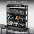 卓上 ディスプレイラック 『フルキーボードが飾れる デバイス収納』 角度調節 デスクサイド設置 クランプ固定式 幅53cm BHS-DR520-BK 写真3