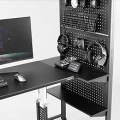 デスクの向こう側ウォールラック 突っ張りタイプ 『有孔ボード×可動棚 デスクの向こうに壁面収納』 幅70cm 写真3