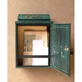 壁掛けポスト アンティーク風 ヴィンテージ風 クラシック レトロ 鋳物 鍵付き 横開き 【Deer(ディアー)】(グリーン) 写真3