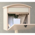スタンドポスト おしゃれ かわいい 置くだけ 簡単設置 鍵付き ダイヤル式 取り出しやすい アンカー対応 錆びにくい 【Sesto(セスト)】(ピンクベージュ) 写真3