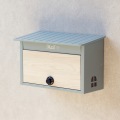 壁掛けポスト ダイヤルロック付き スリット窓付き 横長 コンパクト 木目 上品 カジュアル 錆びにくい【Lia(リア)】 (ブルーグレー/ホワイト木目) 写真3
