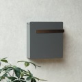 壁掛けポスト 鍵付き ひねりタイプ錠 スリット窓付き ステンレス 上蓋付き 錆びにくい 【Casto(カスト)(グレー) 写真3